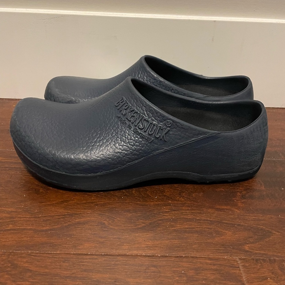 BIRKENSTOCK - Profi Birki polyurethane clogs. Size 42, blue